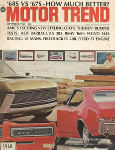 MOTOR TREND 1967 SEPT - AMC, FORD MK4, CUDA 383